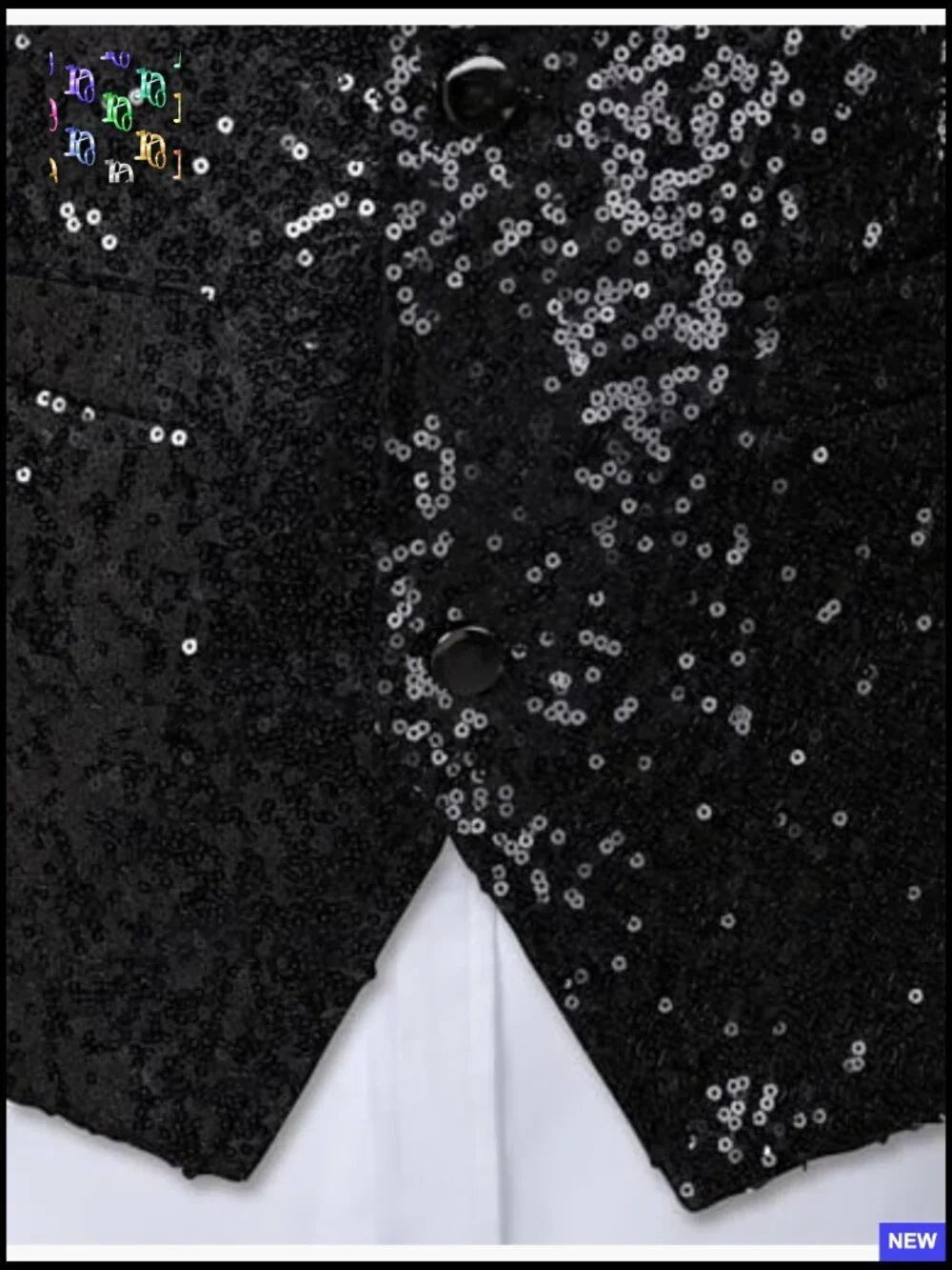 Sequin Slim Fit Vest Formal Tuxedo Waistcoat Disco Prom Party Elegant